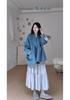 Autumn & Winter Wool Half-Body Skirt & Cardigan Set - Gentle Style for Women
