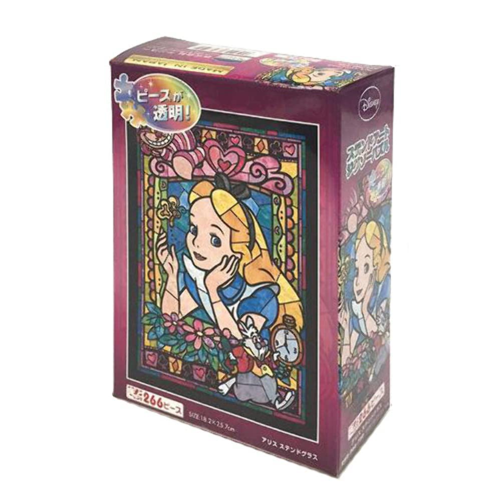 

Tenyo in Gyutto Series Jigsaw Puzzle Alice in Wonderland Stained Glass Art with Service Card (Tenyo) [Made Japan] 266-Piece (18.2x25.7cm) DSG-266-750