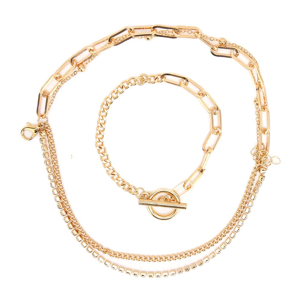 Buckle Bracelet Women Fashionable Exquisite Rhinestone Adjustable Layered Bracelet Jewelry Gift