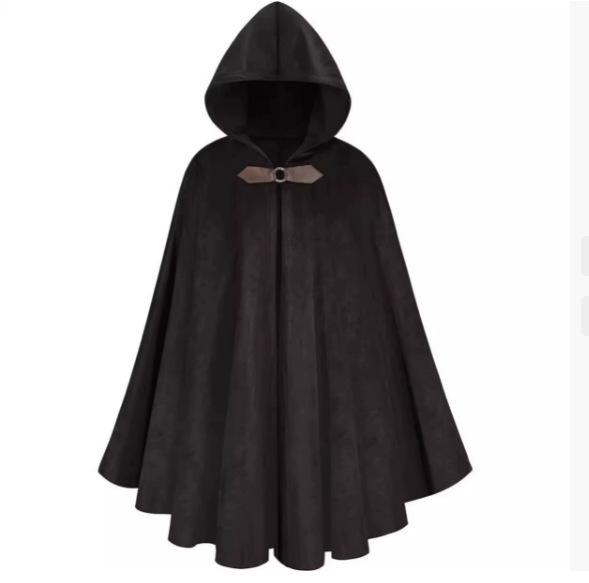 Medieval Deer Suede Velvet Cloak - Retro Warrior Cosplay Cape for Halloween