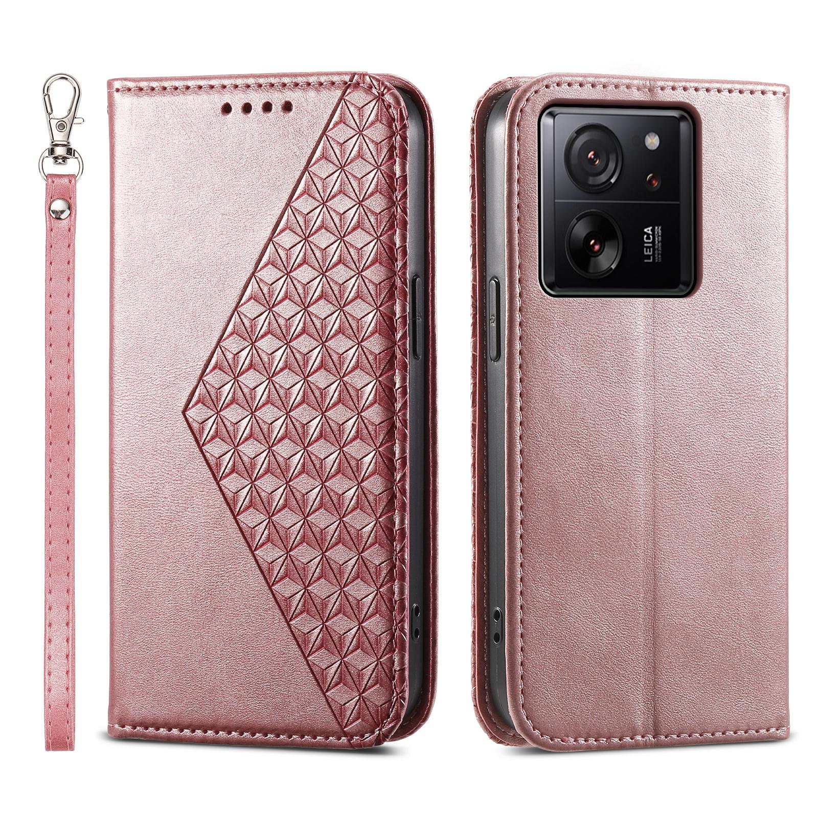 

For Xiaomi 13T/13T Pro/Redmi K60 Ultra Leather Case Wallet Stand Protective Phone Cover Rose Gold
