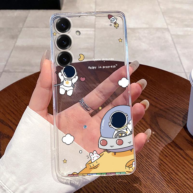 For Samsung Galaxy S25 FE S25 Edge S25 Slim S25+ Cases Clear Soft TPU Back Cover For Samsung S25 Plus Cute Rabbit Cat Phone Case