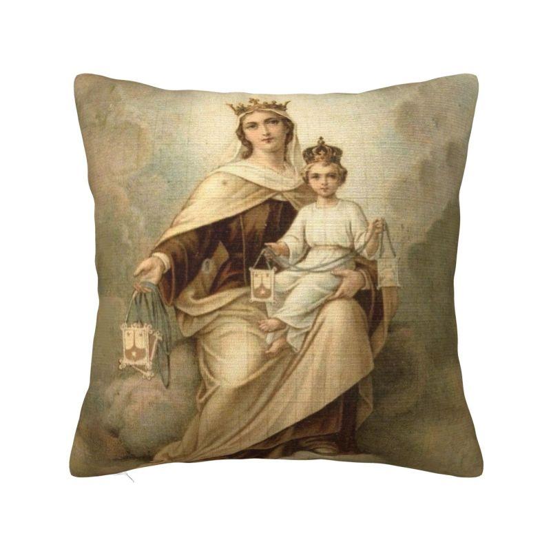 Our Lady Of Virgin Mary Mexico Pillow Covers Living Room Christian Jesus Saint Catholic Luxury Cushion Cover Velvet Pillowcase