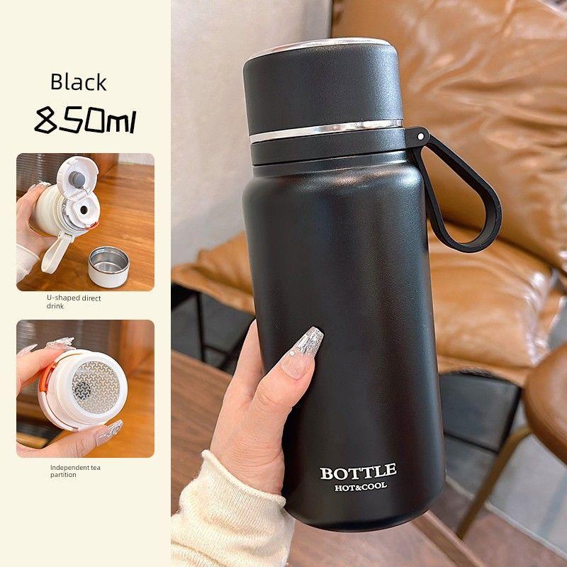 Simple Large-Capacity Thermos Cup for Girls, High-Looking 2024 New Style Water Cup, Portable Cold-Keeping Cup for Men, Car-Mounted Tea Cup
