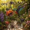 Metal Sound Pipes for Patio Halloween Acrylic Wind Chime Pendant, Crystal Suncatcher Hanging Ornaments, Decorative Handcrafted Spooky Home Accents