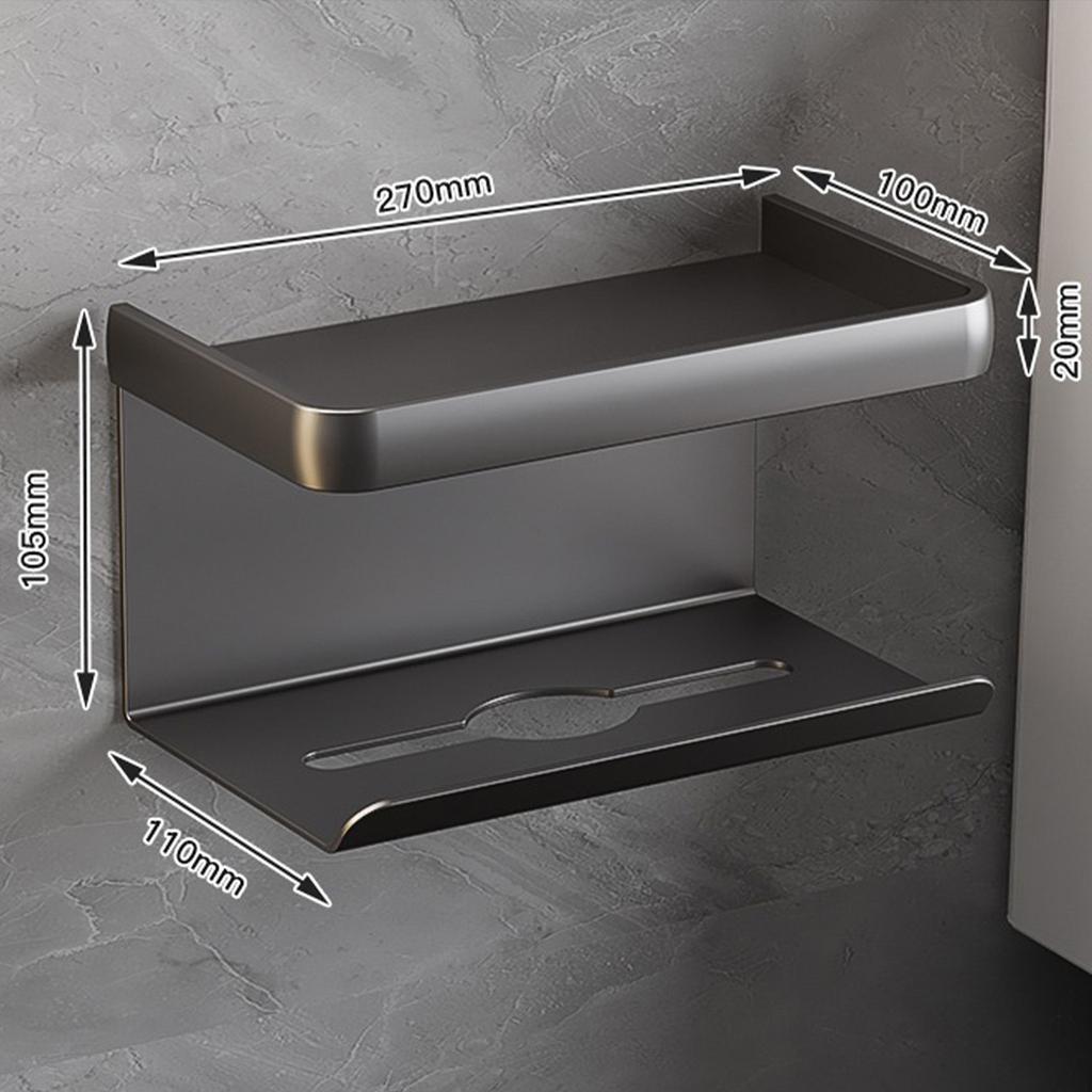Toilet Paper Holder Wall Mounted Paper Roll Holder With Storage Tray Mobile Phone Holder Kitchen Rack Bathroom Accessories