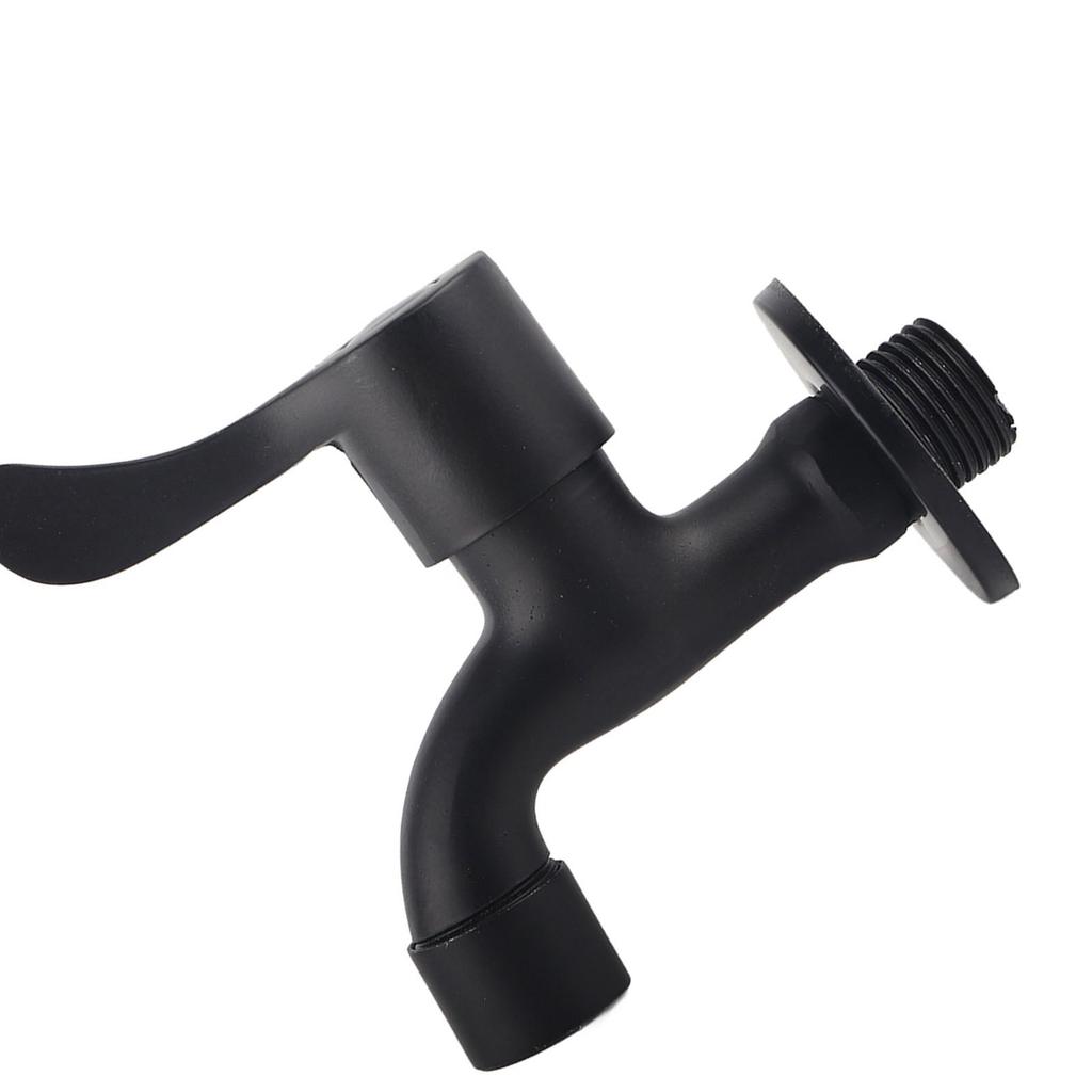 304 Stainless Steel Black Wall Mount Tap Garden Water Faucet for Bathroom(Mop Pool)