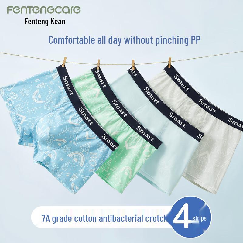 FENTENGCARE Teen Boys' Pure Cotton Boxer Briefs