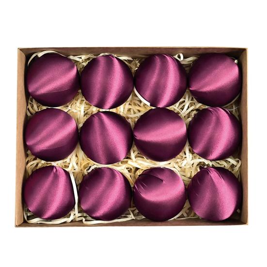 12Pcs/Set 6CM Velvet Christmas Ball Ornament Shatterproof Plastic Reusable Holiday Xmas Tree Hanging Flocked Ball Decoration Pendant
