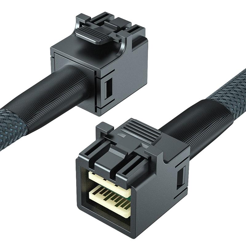 Type-C to Type-C Internal Connection Cable with Right-Angle Connectors 12 Gb/s Data Rate 100 Ohms Impedance 1 meter
