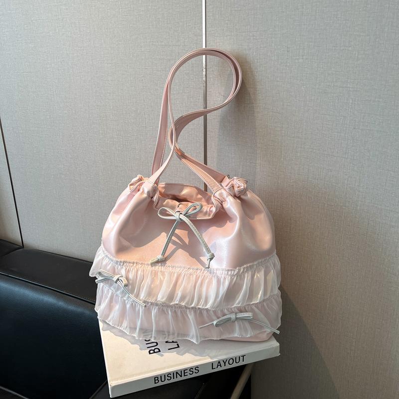 Lace Lace Backpack Women's New Fashion Sweet Tote Bag Large Capacity Commuter Armpit Bag