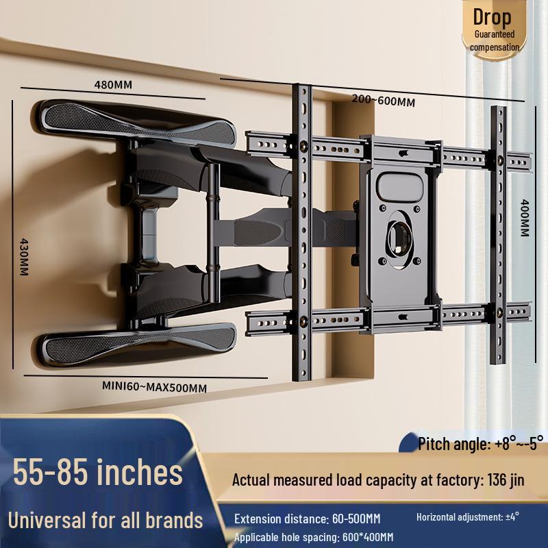 Einziehbare Ultradünne Universelle TV-Wandhalterung für 55-120 Zoll Bildschirme