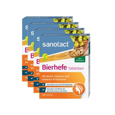 Sanotact Bierhefe německé pivní kvasnice 400 tablet, 4 balení, 400 tablet, 4 jednotky