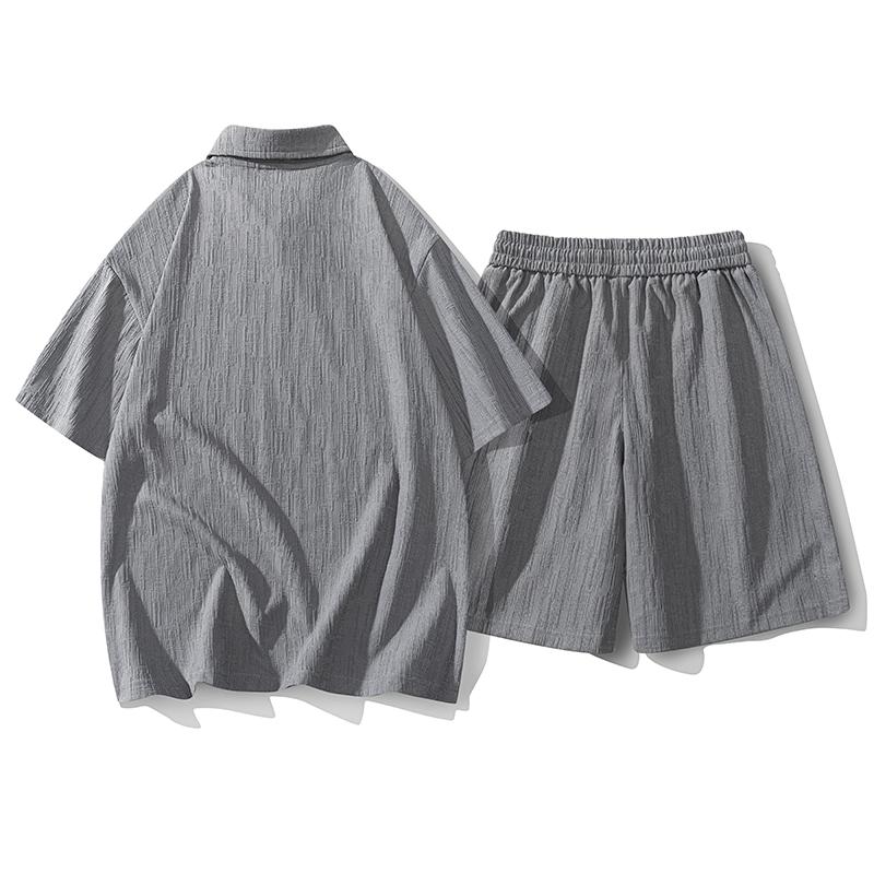 Men's Summer Casual Two-piece Lapel Short-sleeved Suit