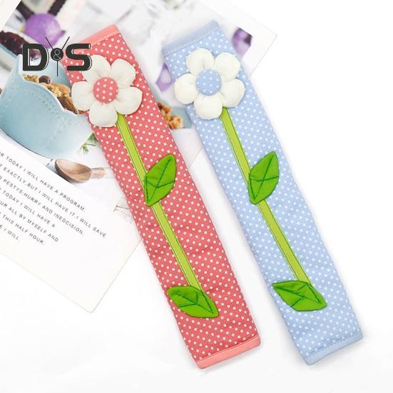 1 pár krytů klik dveří chladničky květinový design odolný proti opotřebení, nevyblednou, omyvatelná rukojeť, kryty klik dveří