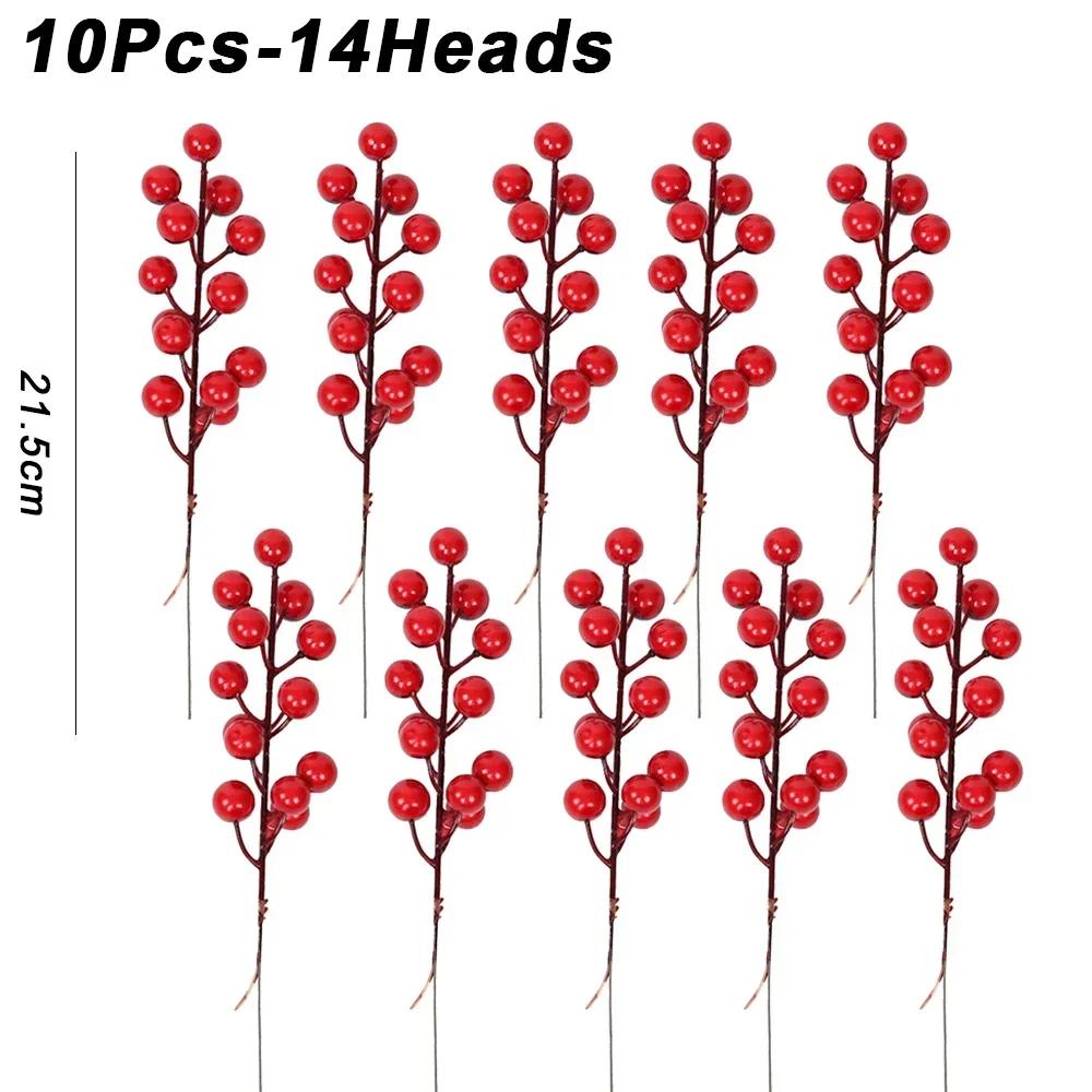 20/1 Stück Weihnachten Künstliche Beeren Gefälschte Stechpalmenbeere Blume Staubblatt Bouquet DIY Weihnachts-Kranz Weihnachten Neujahrsgeschenke Tischdeko