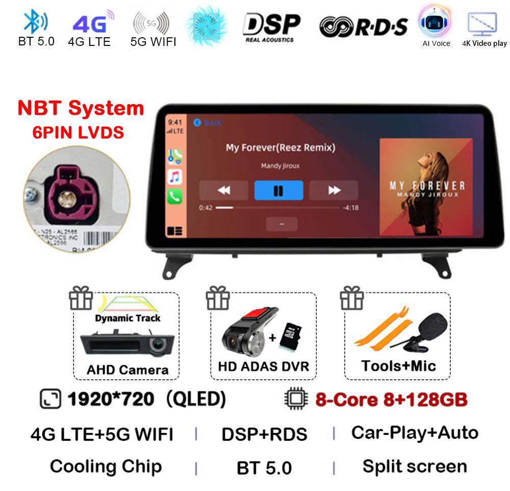 12.3" Android 14 Carplay Auto Multimedia Player Car Radio For BMW X5 E70 X6 E71 2007 - 2011 2012 2013 RHD CCC CIC NBT Head Unit