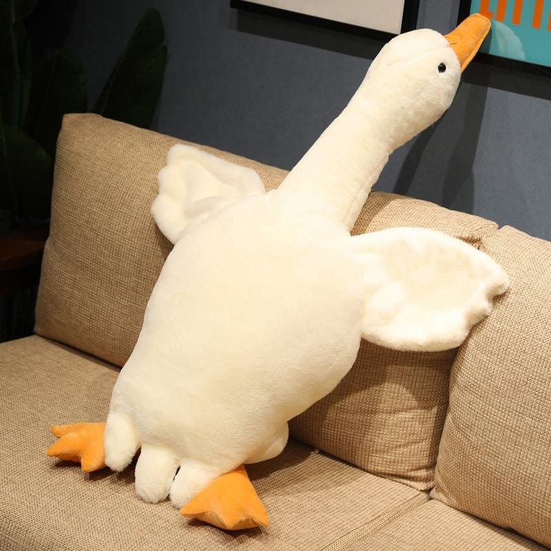 50-160cm Jucărie de Pluș Gâscă Albă Mare Drăguță Rață Uriașă Pernă de Dormit Perna Animal Moale de Pluș Păpușă Cadou de Ziua de Naștere pentru Băieți și Fete
