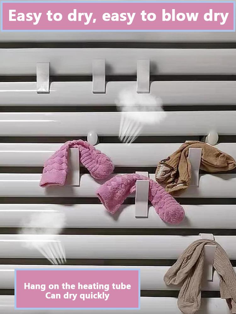 Multi-Purpose Heating Hook Coat Hook Towel Rack Radiator Bracket Bathroom Hook Clothes Hanger Soft Scarf Rack Towel Rack 4 Pcs