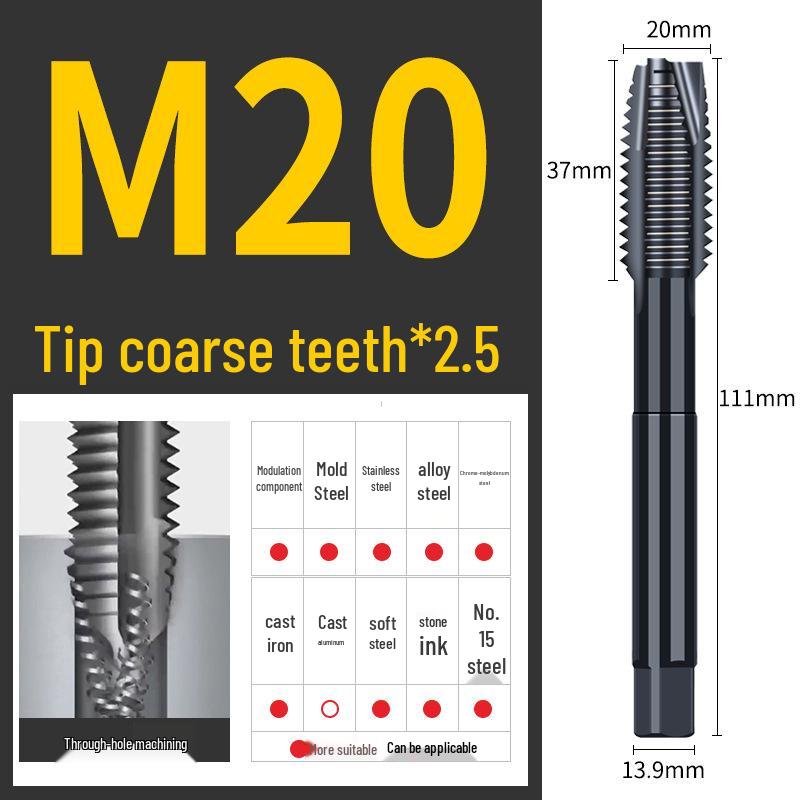 65° Nitridační strojový spirálový závitník pro nerezovou ocel, Velikosti M3-M12
