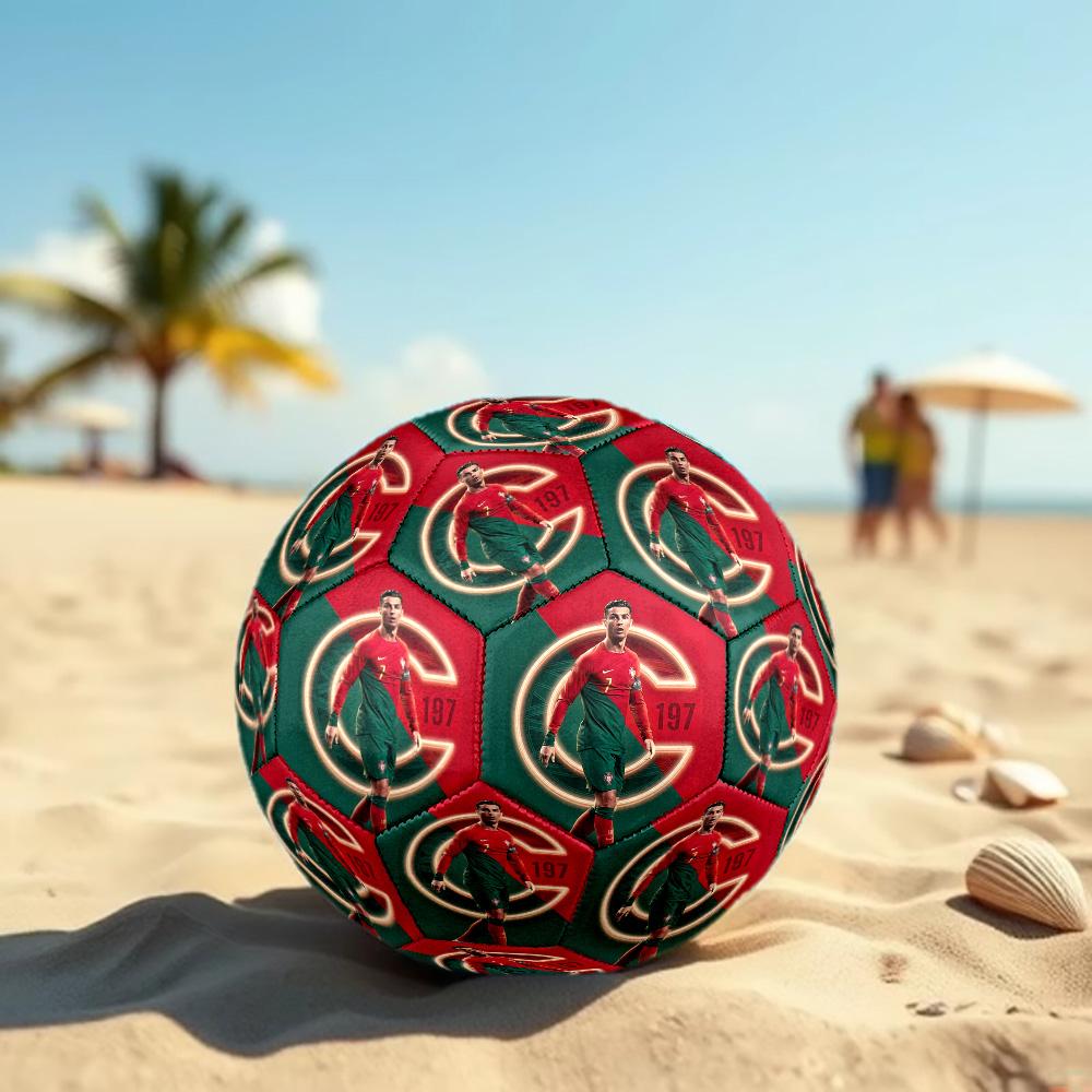 Cristiano Ronaldo Größe 5 Fußball Maschinengenäht Indoor/Outdoor Training und Spiele für Fußballzubehör Perfekte Geburtstags-Weihnachtsgeschenkidee