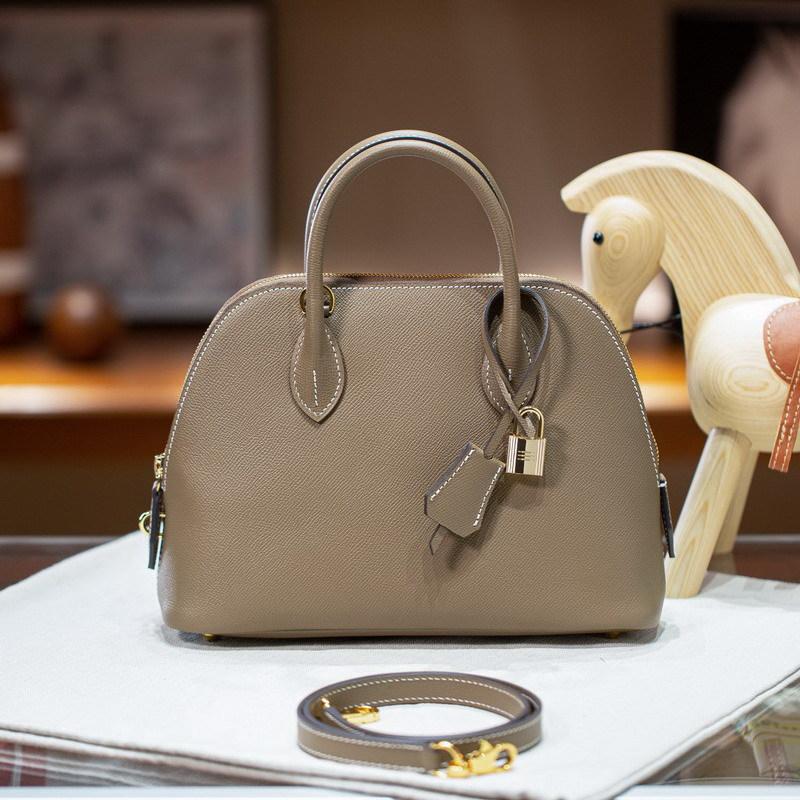 

2026 New Genuine Leather Women s Bag Head Layer Epsom Palm Pattern Shell Handheld Single Shoulder Diagonal Cross Border 25 x 18 x 9CM