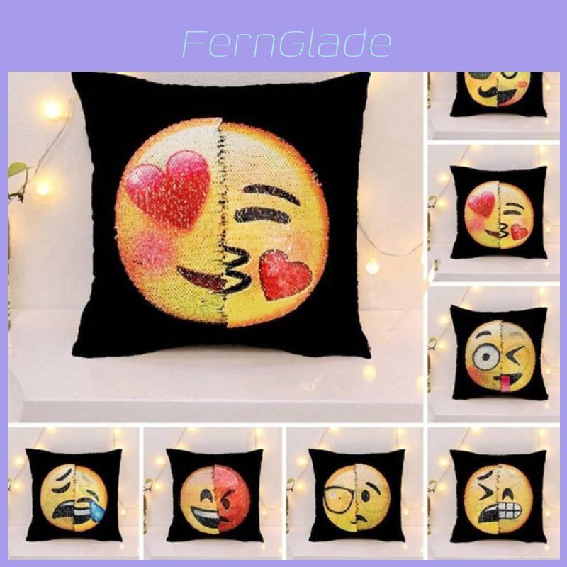 Colorful Double-sided Emoji Mermaid Sequin Pillowcase For Cozy Home Decor