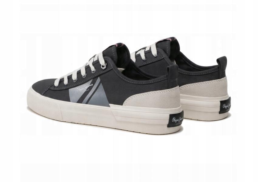 Pepe Jeans Allen Flag Men's Sneakers Black With Leather 40 Awe