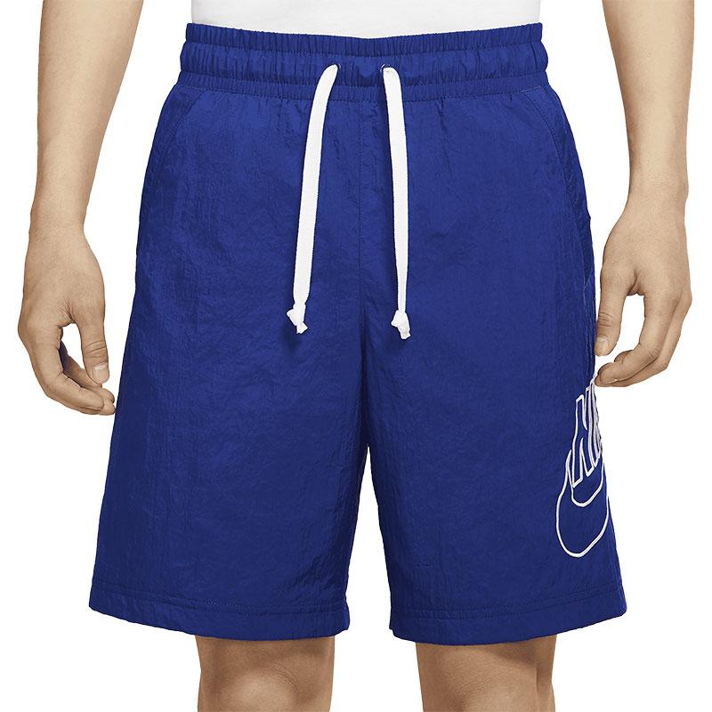 Nike Sportswear Alumni Logo Embroidered Woven Training Shorts Men Bottoms Blue DB3811-455