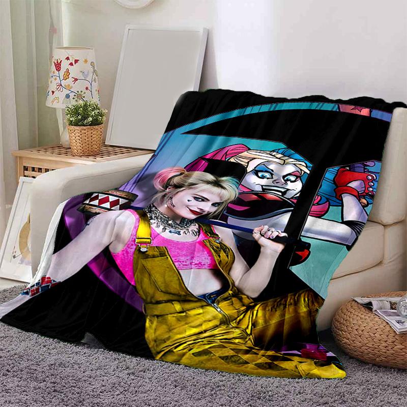 

Harley Quinn Inspired Costume Set: Pink Top & Yellow Overalls for Cosplay EventsPrint Blanket, Soft Blanket For Sofa Office Bed And Travelli 130cm×150cm（50in×60in）