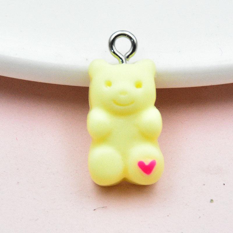 Colorful Resin Heart Bear Earring & Keychain Pendant - DIY Handmade Jewelry Charm