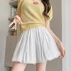 White Puffy Bud Shorts Women's Summer New High-waisted and Thin Design Ballet Skirt Pants
