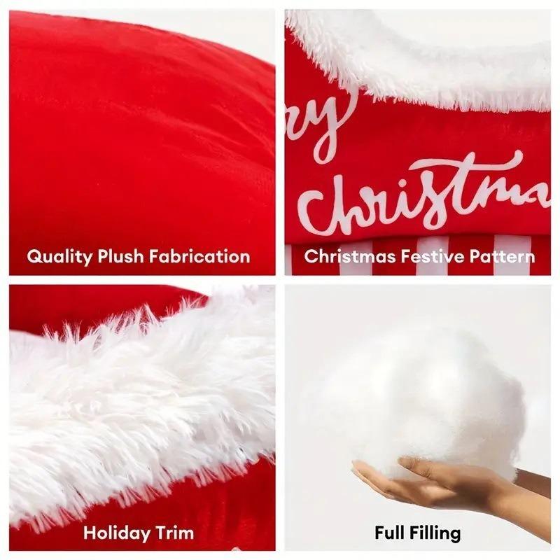 Sleigh Style Pet Sleeping Bed Fluffy Fleece Lined Dog Sofa Cushion Ultra‑Soft Non‑Slip Winter Christmas Decoration for Cats Dogs