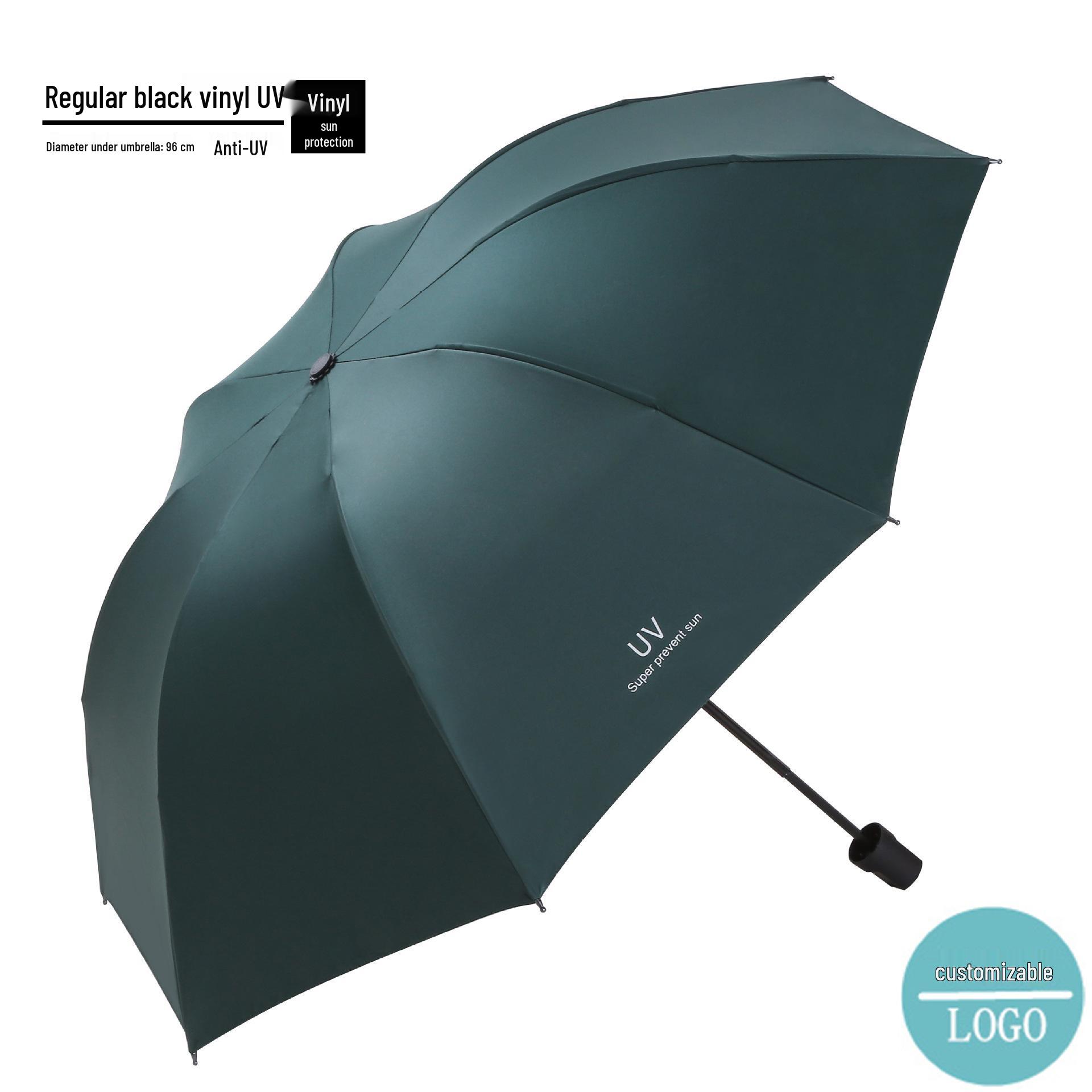 

10-Rib Manual Folding Umbrella: Sun & Rain Dual-Use, Large Size, Sun Protection, Custom Logo Printing Available.