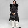 Women's long cotton-padded clothing winter new large fur collar cotton-padded jacket slim-fitting hooded fur collar thickened jacket thickened cotton