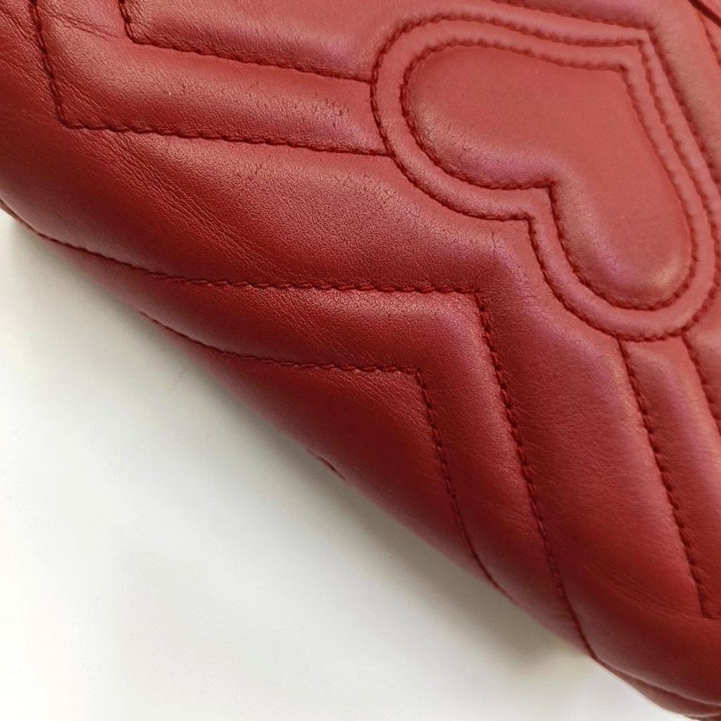 [Pre-Owned] GG Marmont Vintage Metal Logo Quilted Leather Mini Shoulder Bag - Very Good #SBLMTA