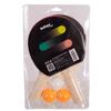 Table Tennis Set - SOFTEE - Softee Sanle - 2 Paddles (red/black) - 3 Balls (2 Orange, 1 White) - Racquet 15×25 Cm