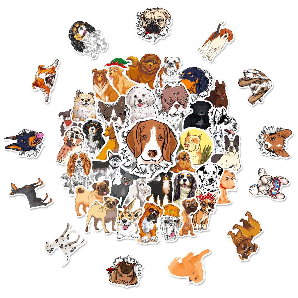 50 Pictures of Husky Corgi German Collie Sharpee Dog Dachshund Multi-Series Dog Dog Mixed Stickers