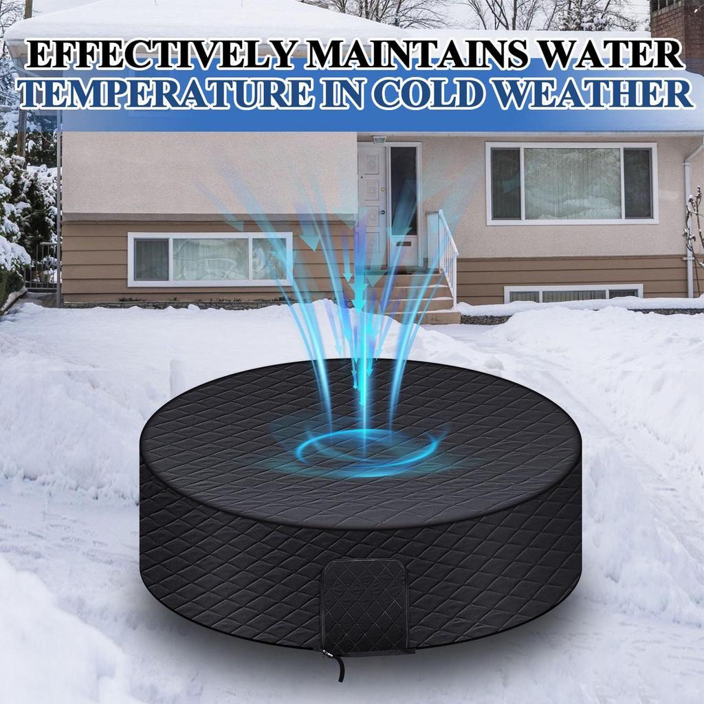 Hot Tub Cover Insulated Hot Tub Inflatable Round Cover Waterproof Winter Pool Protector for Hear Preservation Sun Protection Spa