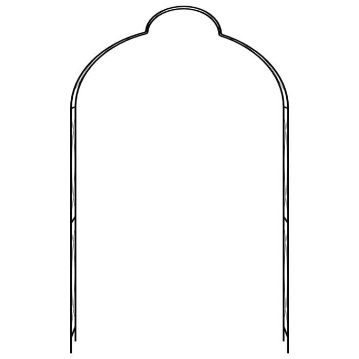 Voûte de jardin - VIDAXL - Noir - Métal - Fer enduit de poudre - 150x34x240 cm