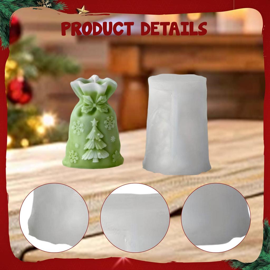 Candle Mold 3D Christmas Silicone Holder Ornament for Handmade Resin Candles Soap Decorative Project