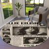 Billie Eilish Custom Name Round Area Rug,Carpet Rug for Living Room Bedroom Sofa Playroom Decor,Non-slip Floor Mat