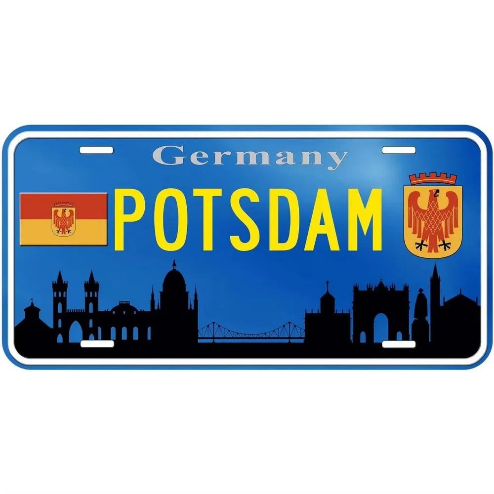 Vintage Metal License Plates Signs - Dubai, Munich, Madrid, Moscow City Tags, Stunning Decor To Transform Car Frontces