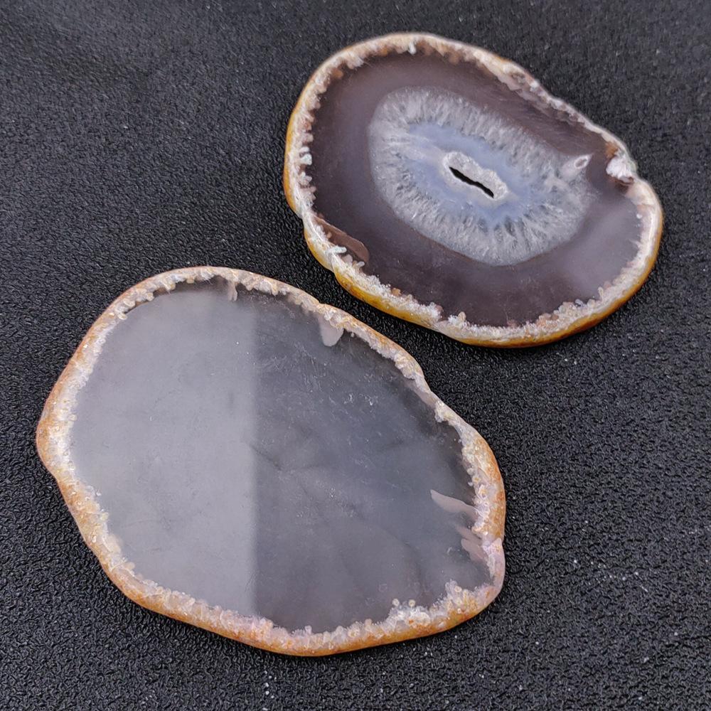 Natural Agate Coasters Set Healing Crystal Druzy Rock Geode Slice Drinkware Crafts Ornaments