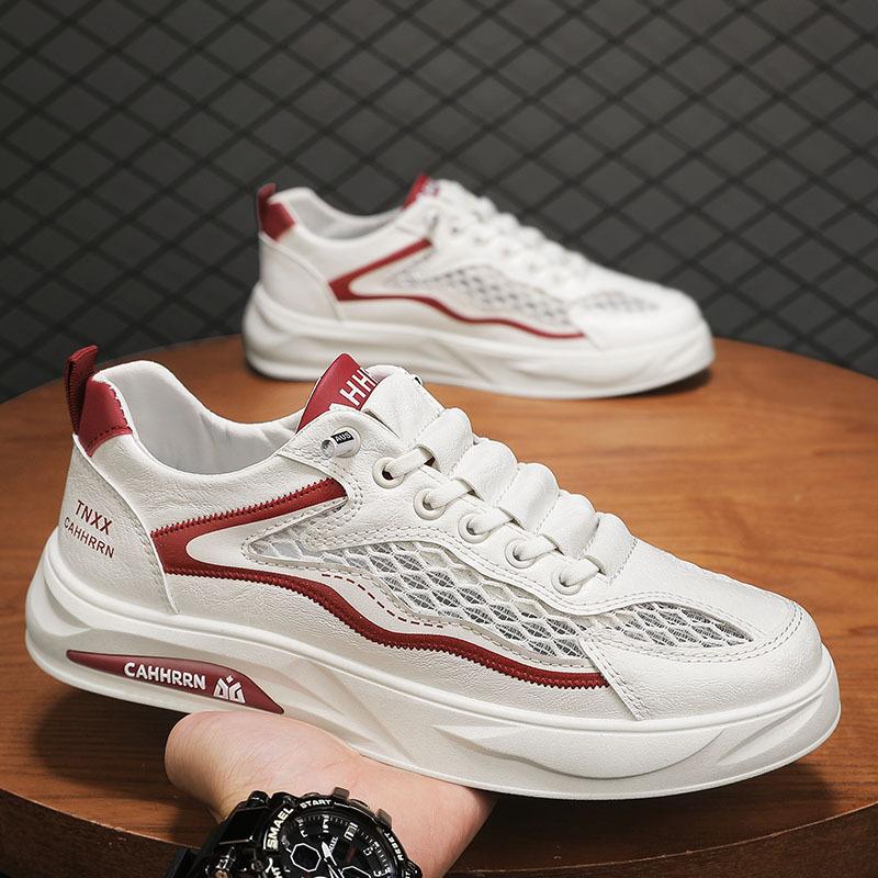 Men's Shoes 2025 Summer New Low-top Flat Baseplate Shoes Student Teenagers Hollow Mesh Casual Trendy Shoes