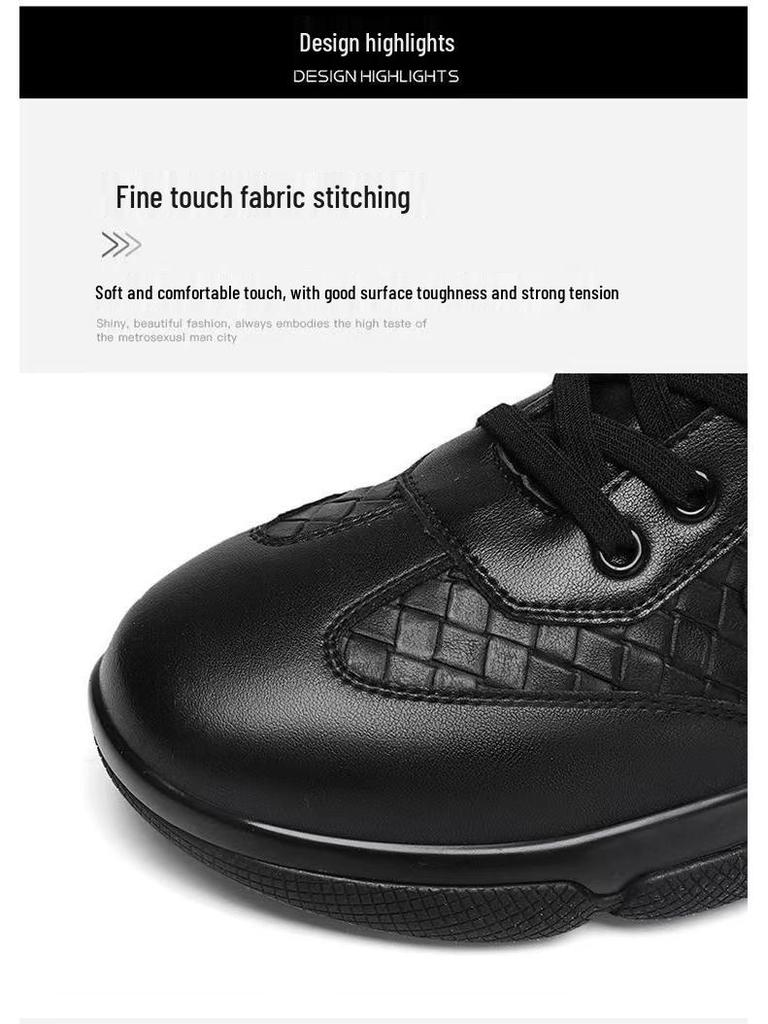 Men's Windproof Waterproof Leather Shoes: Autumn Winter Thick Sole, Comfortable, Casual, Korean Style Trend