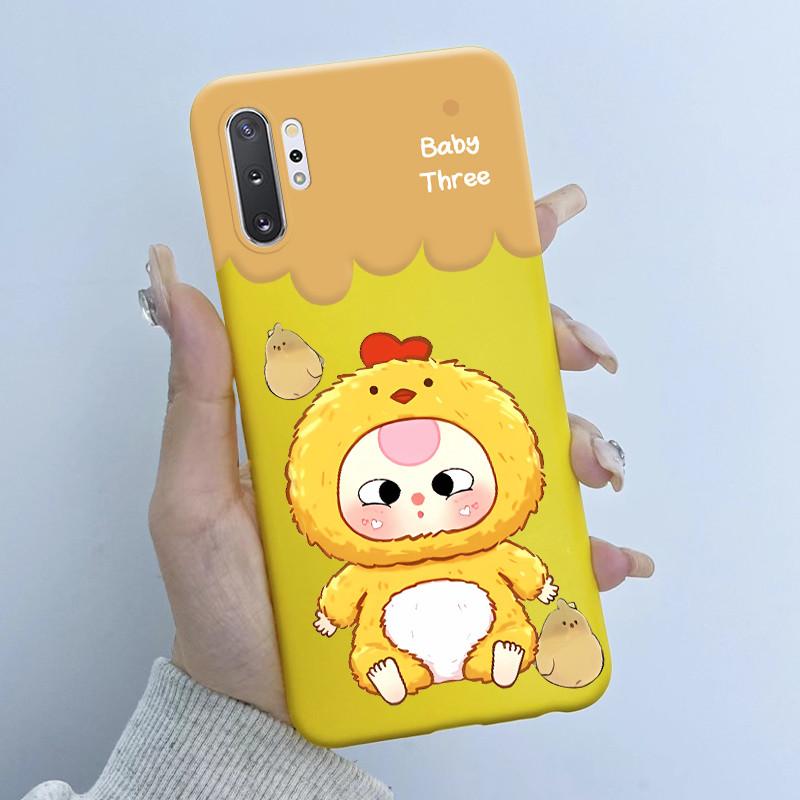 For Samsung Galaxy Note 10 Plus N970F N975F Phone Case Butterfly Flower Girl Design Soft Silicone TPU Back Housing Note10 Covers