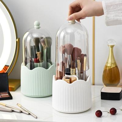 Cu capac Cutie de depozitare pentru ruj rezistent la praf Suport perie de machiaj Organizator cosmetic Recipient pentru creion