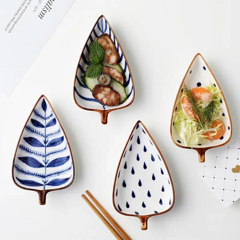 Kreativní listový talíř, studený talíř, restaurace, domácnost, keramický talíř pro restauraci, banket