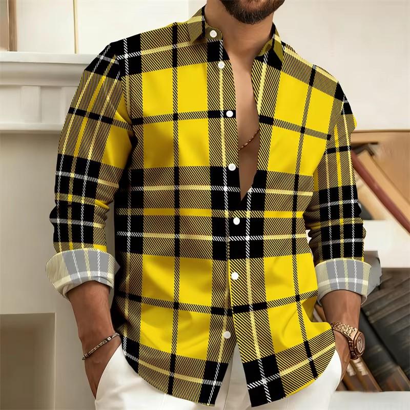 Autumn Winter New Men Clothes Long Sleeve Casual Stripe Shirt